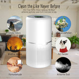 Air Purifier with True HEPA Filter & Active Carbon Filters ,PM2.5 Air Purifier for Smokers ,Effectively Filter Smoke, Virus, Pet Dander and Dust, Noise ≤40dB, Use Quietly in Home and Offices(AP20)