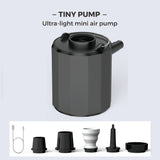 Tiny Pump Portable Air Pump Ultra-Mini Air Pump with 1300mAh Battery USB Rechargeable to Inflate Deflate for Pool Floats Air Bed Air Mattress Swimming Ring Vacuum Storage Bags