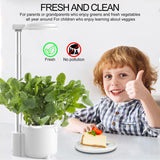 Hydroponics Growing System 6 Pods with LED Grow Light, White and Green Twins, for Home Kitchen, Height Adjustable