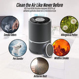 Air Purifier with True HEPA Filter&UV,Air Purifier for Smokers,Effectively Filter Smoke, Virus, Pet Dander and Dust, Noise ≤40dB, Use Quietly in Home and Offices（AP01 Black)