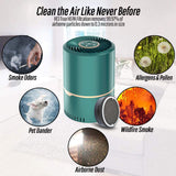 Masmire Air Purifier with True HEPA Filter&UV,Air Purifier for Smokers,Effectively Filter Smoke, Virus, Pet Dander and Dust, Noise ≤40dB, Use Quietly in Home and Offices（AP01 Green)
